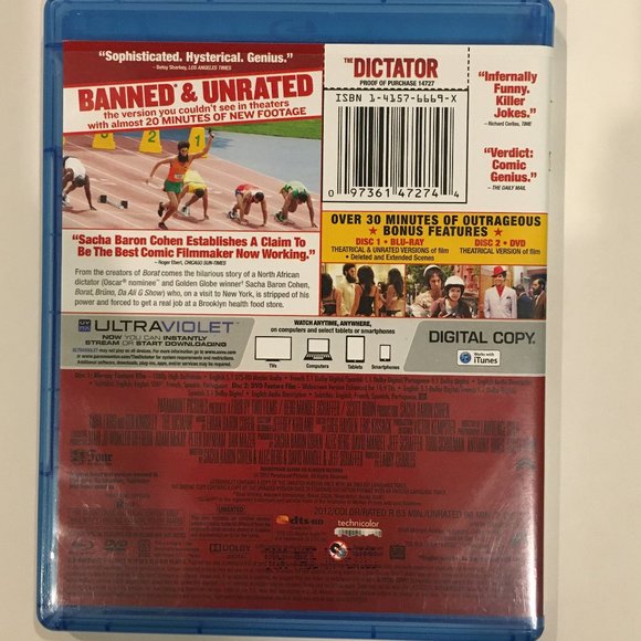 Paramount Pictures THE DICTATOR Blu-Ray & DVD set - Picture 2 of 3